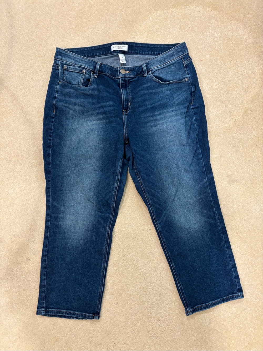 Lane Bryant High Rise Straight Cropped Blue Jeans Size 20